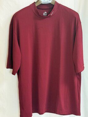 NWOT Nike Team Men's Fit Dry Mock Neck Short Sleeves T-Shirt - Maroon - XXL